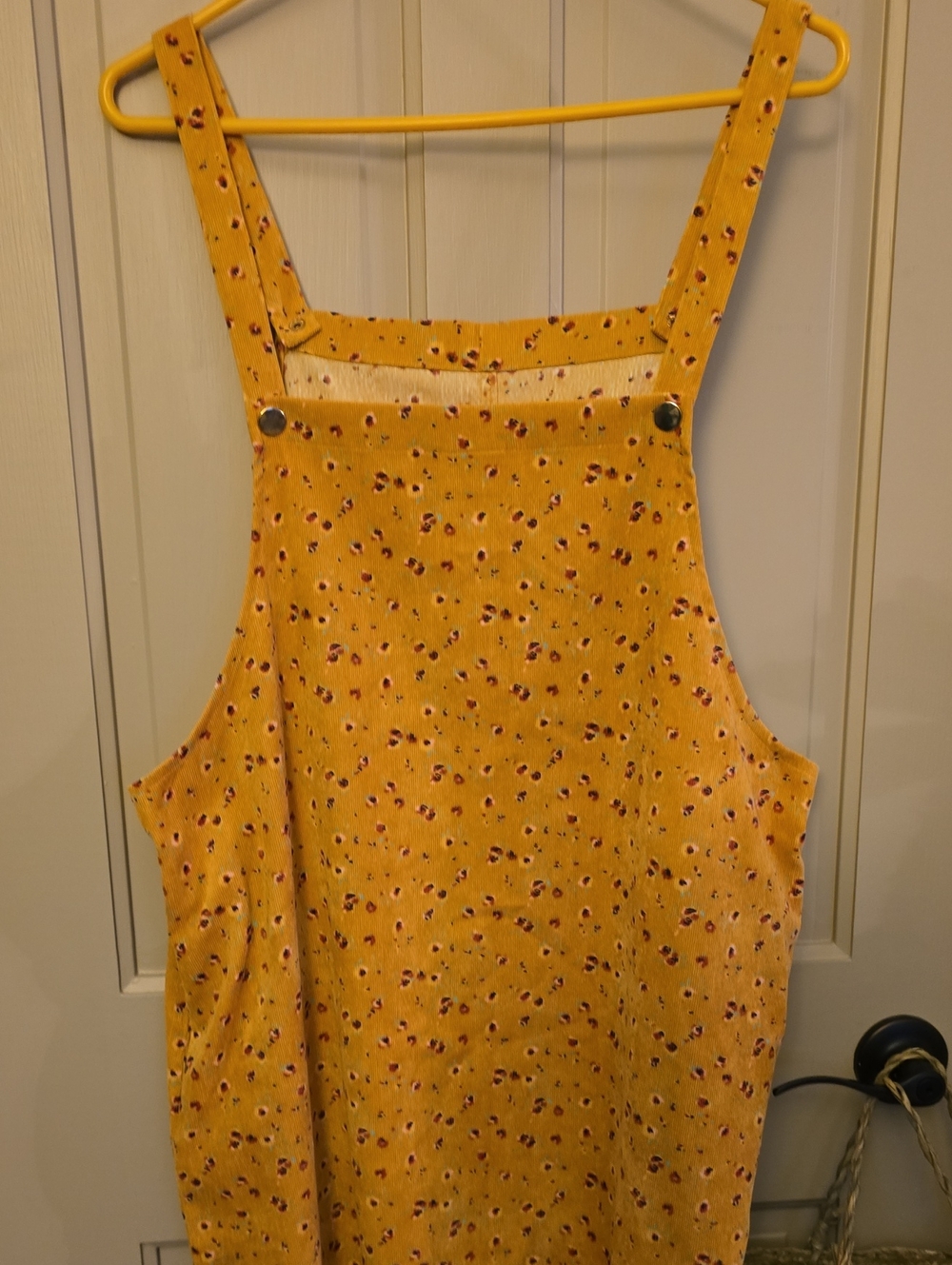 Mustard Yellow Floral Pinafore Dress - Women's Overalls Tank